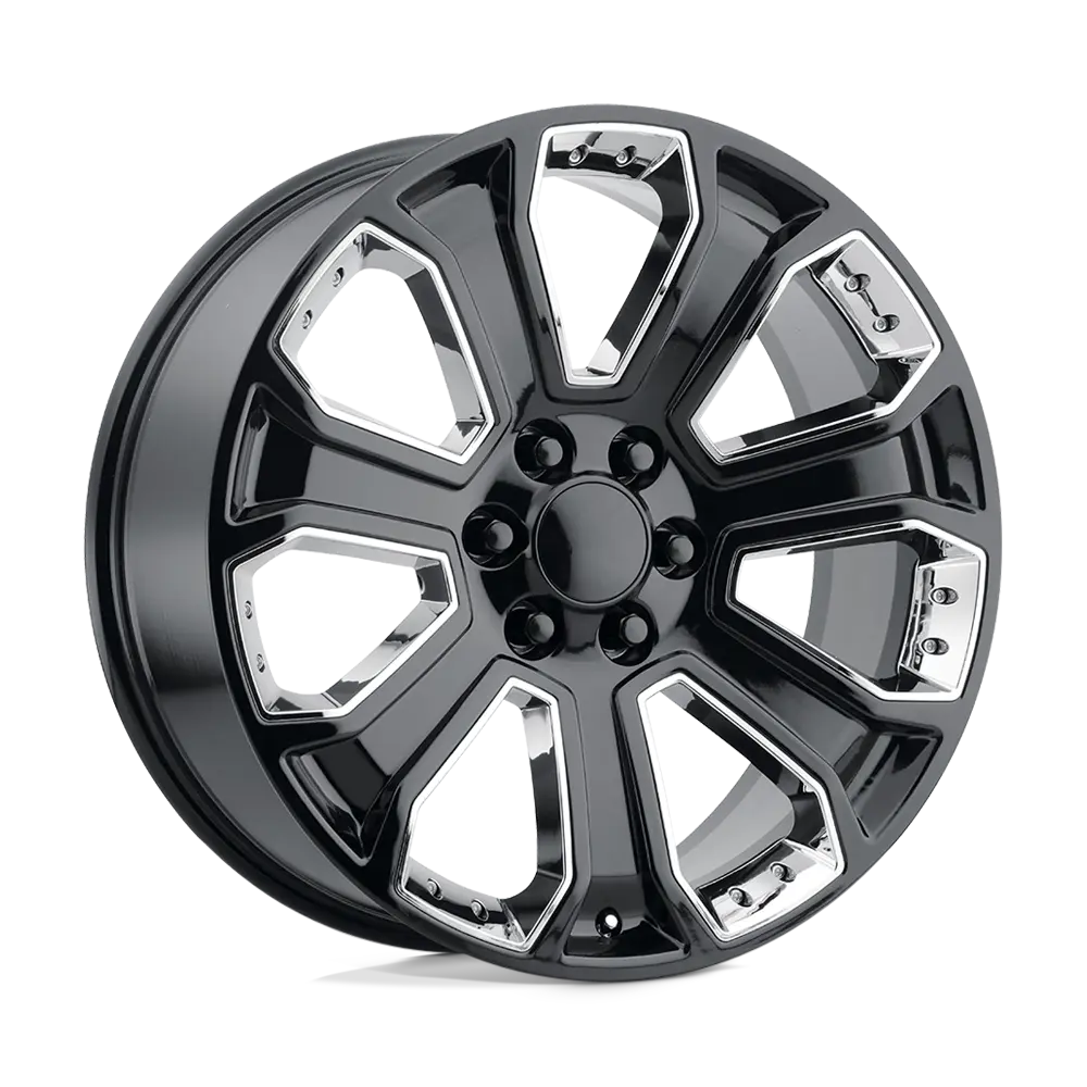 Performance Replicas PR113 22X9 6X139.7 ET 24mm Gloss Black With Chrome Accents
