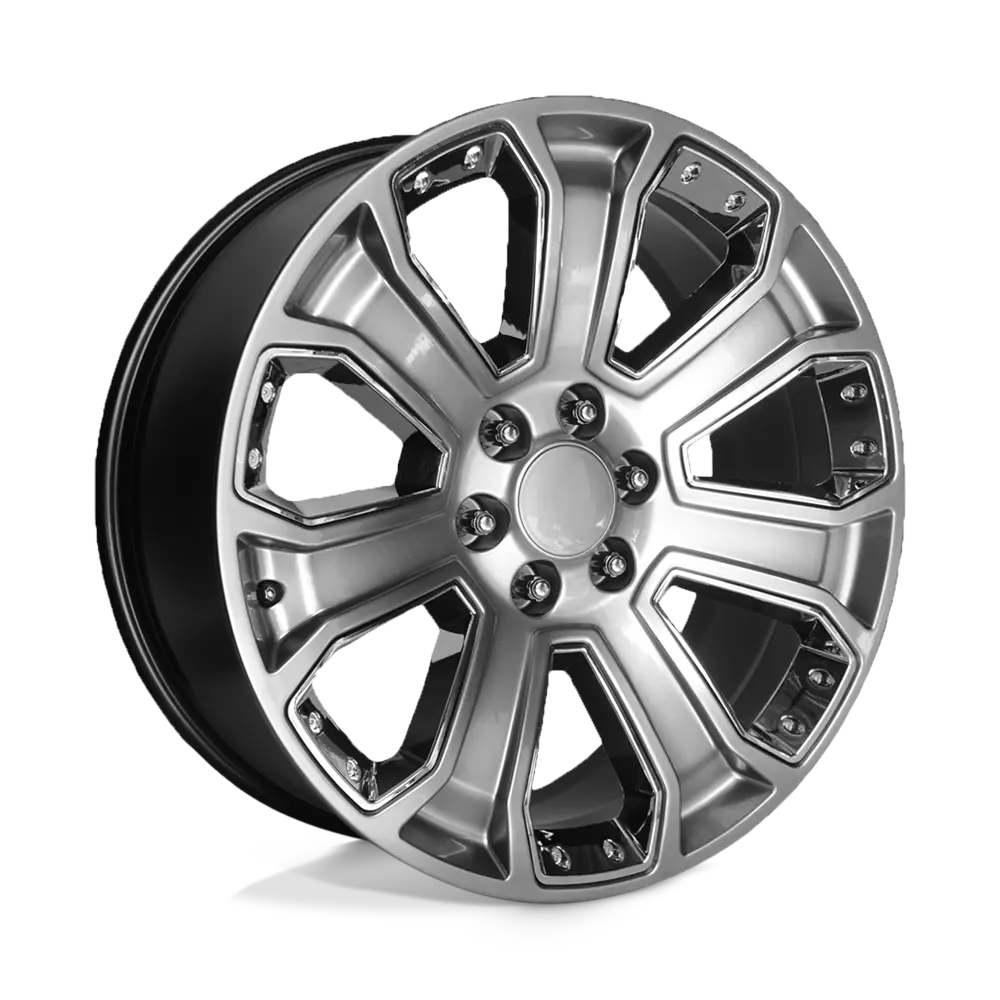 Performance Replicas PR113 22X9 6X139.7 ET 24mm Hyper Silver Dark With Chrome Accents