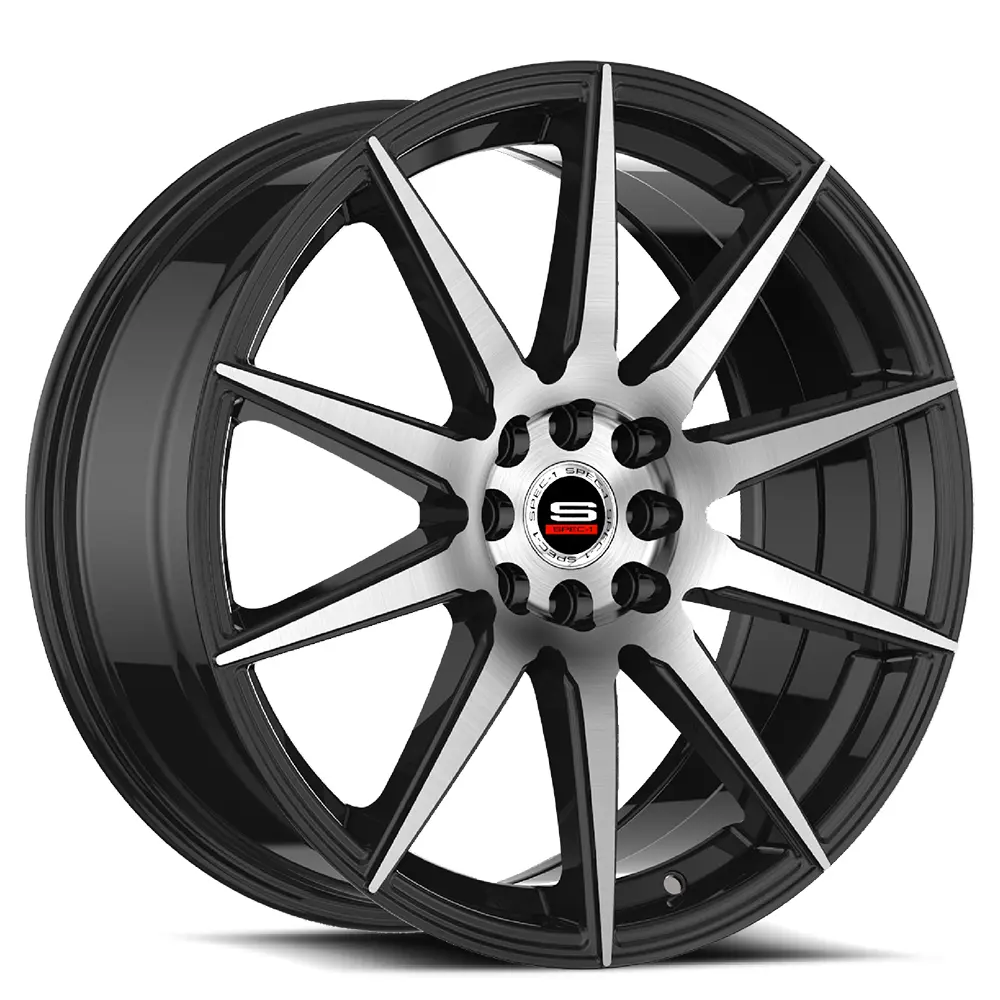 SPEC-1 Wheels SP-51 18X8 5X114.3 / 5X120.65 ET 38mm Gloss Black & Machined