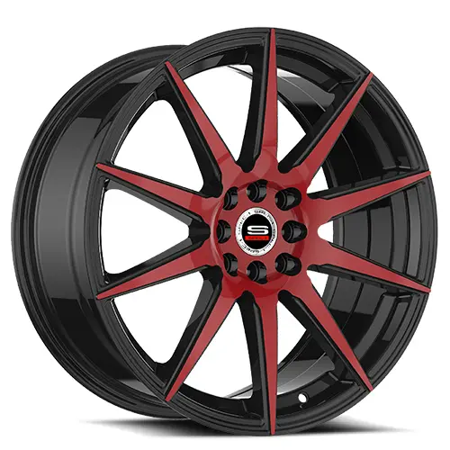 SPEC-1 Wheels SP-51 20X8.5 5X112 / 5X114.3 ET 38mm Gloss Black & Red Machined