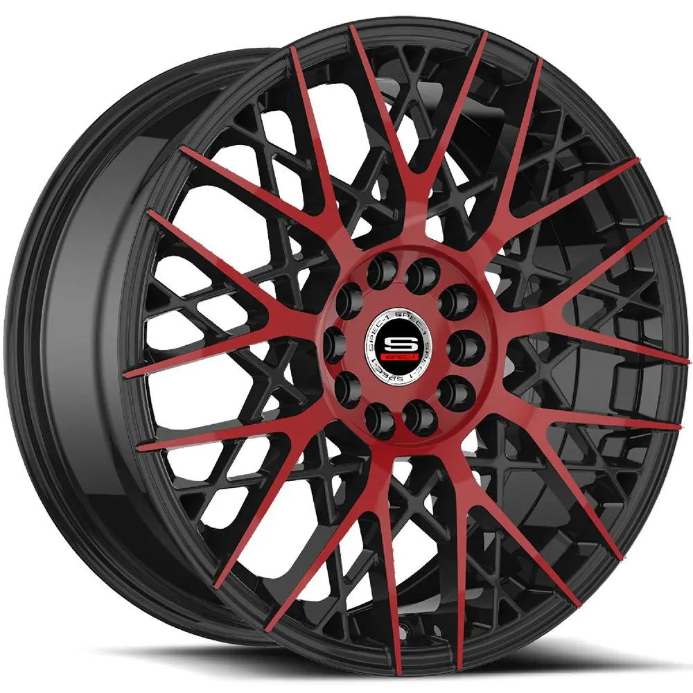 SPEC-1 Wheels SP-53 17X7.5 5X114.3 / 5X120 ET 42mm Gloss Black & Red Machined
