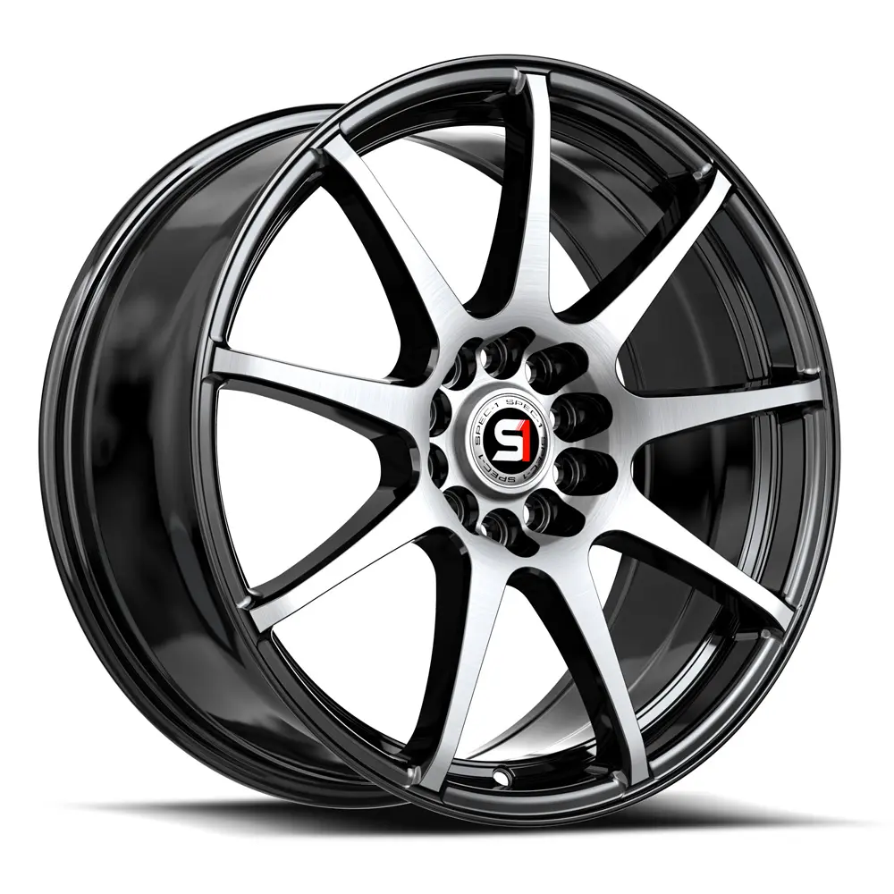 SPEC-1 Wheels SP-67 17X7 5X114.3 / 5X120.65 ET 42mm Gloss Black & Machined - main product image