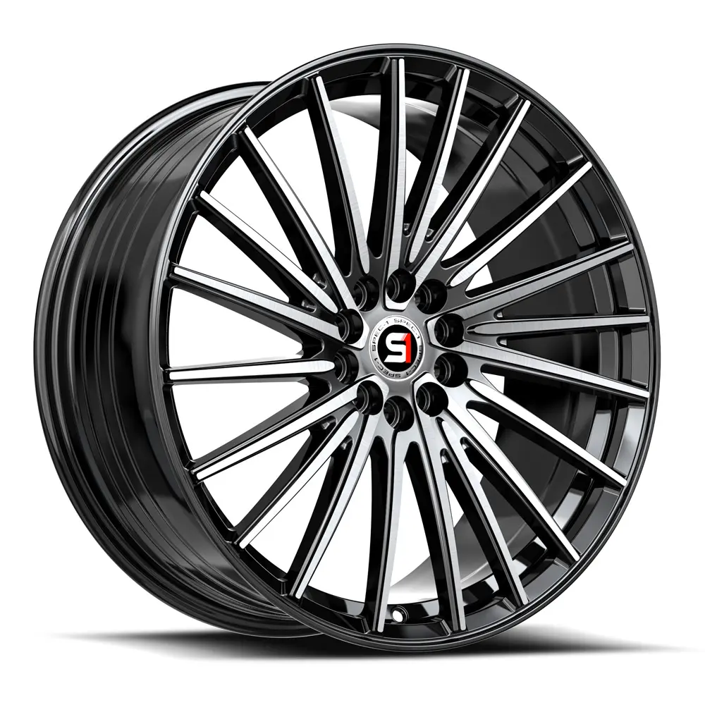 SPEC-1 Wheels SP-68 17X7.5 5X112 / 5X114.3 ET 42mm Gloss Black & Machined