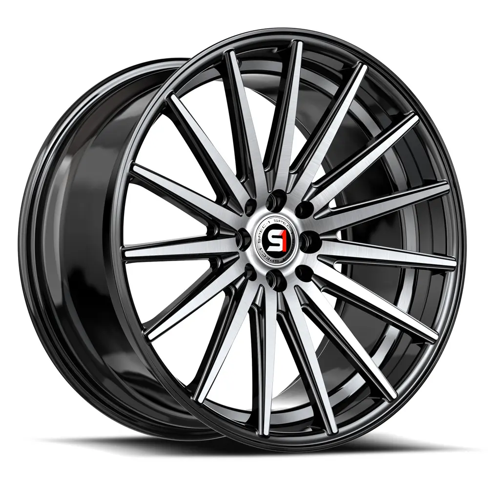 SPEC-1 Wheels SP-69 17X7.5 5X108 / 5X114.3 ET 42mm Gloss Black & Machined & Undercut