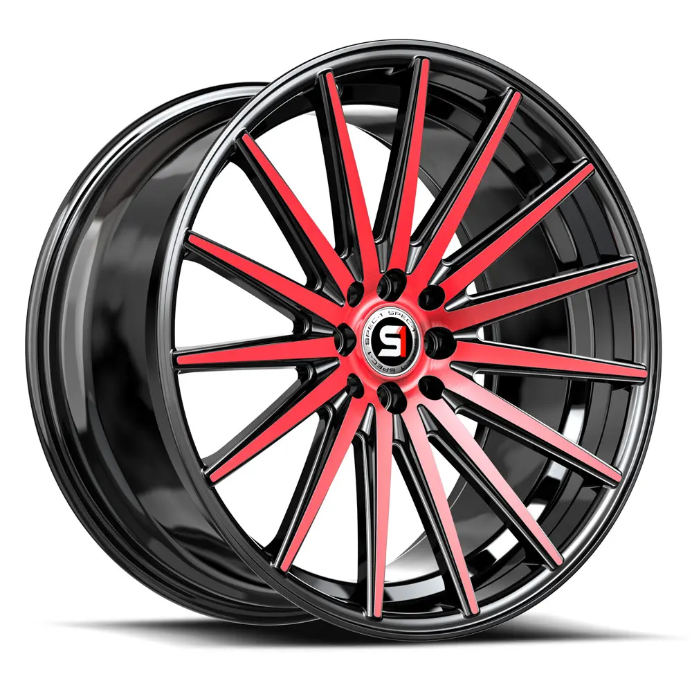 SPEC-1 Wheels SP-69 17X7.5 5X114.3 / 5X120 ET 42mm Gloss Black & Red Machined