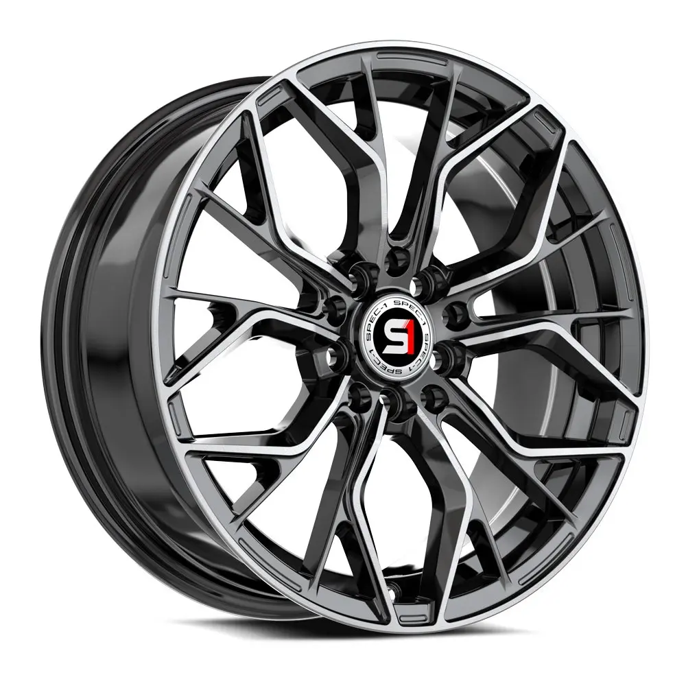SPEC-1 Wheels SP-76 16X6.5 5X100 / 5X114.3 ET 20mm Gloss Black & Machined