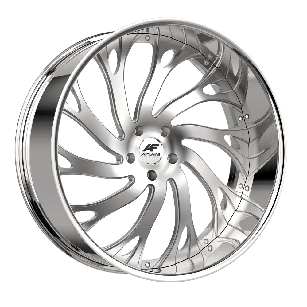 Amani Atlantic 28X10 5X127 5mm Brush Center Chrome Lip - main product image
