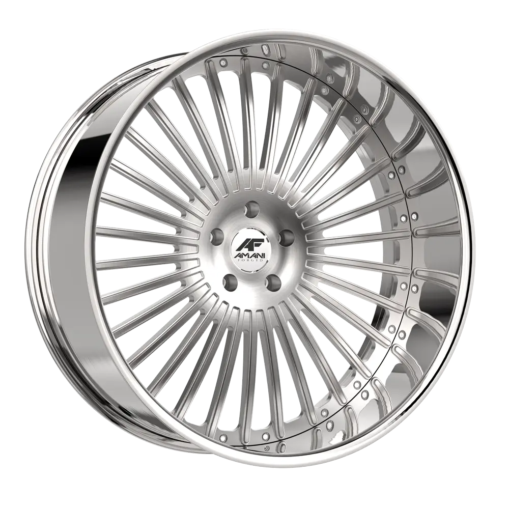Amani R.E.A.L. 28X9 5X120 1mm Brush Center Chrome Lip - image principale du produit