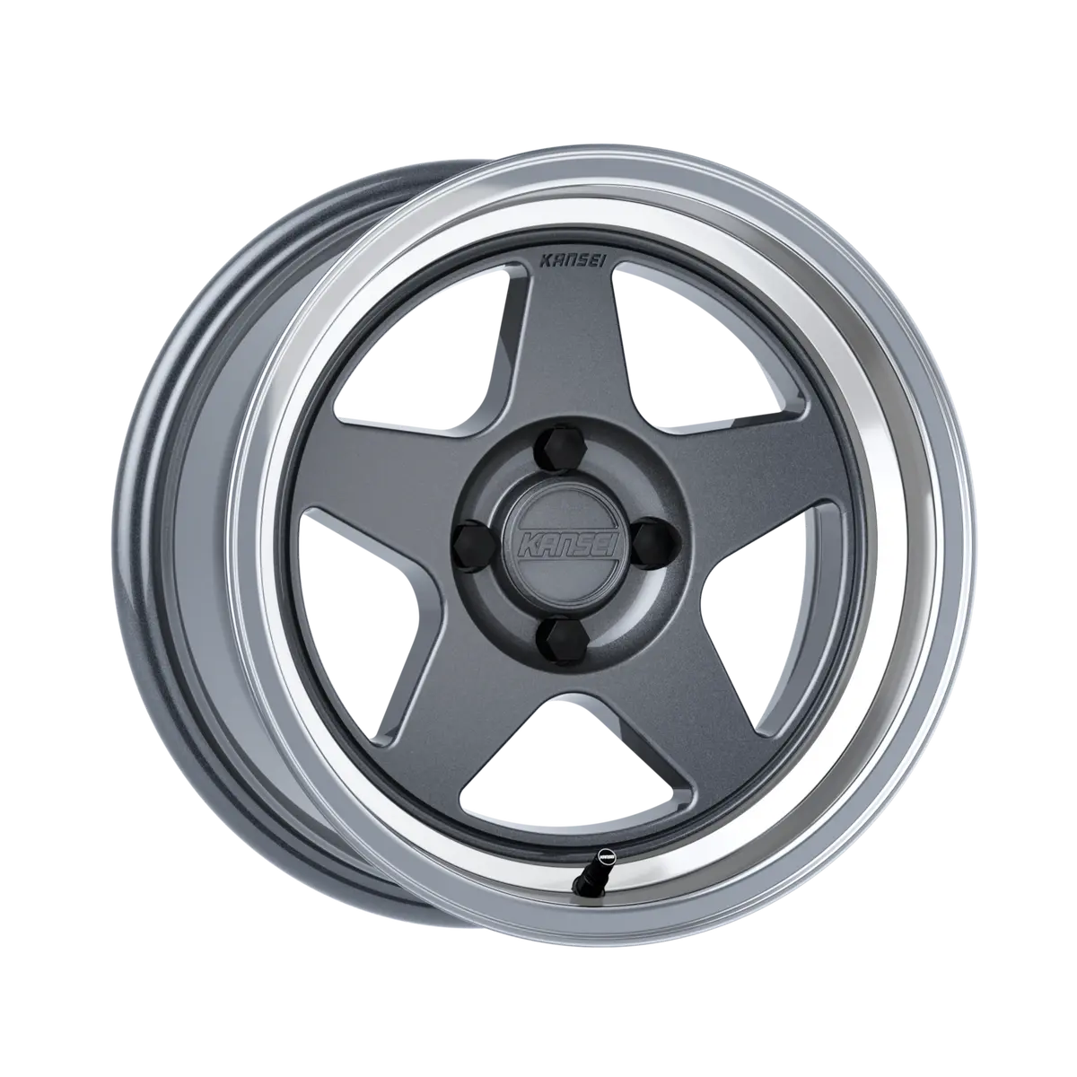 Kansei KNP K12GM 15X7 4X100 ET 0mm Machined Gloss Gunmetal Gray