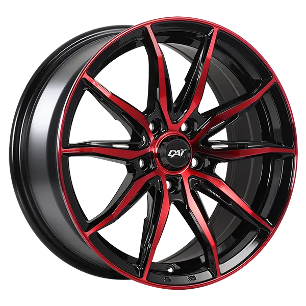 DAI Wheels Frantic 15X6.5 5x114.3 38mm Gloss Black - Machined Face - Red Face - image principale du produit