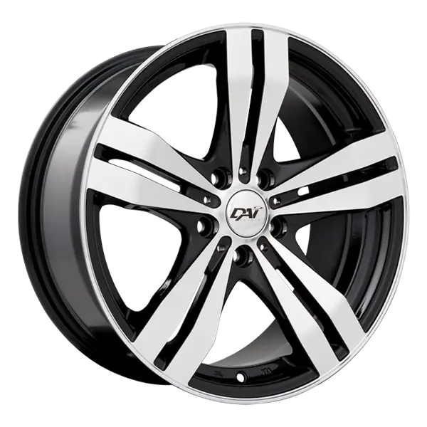 DAI Wheels Target 15X6.5 4x100 40mm Gloss Black - Machined Face - image principale du produit