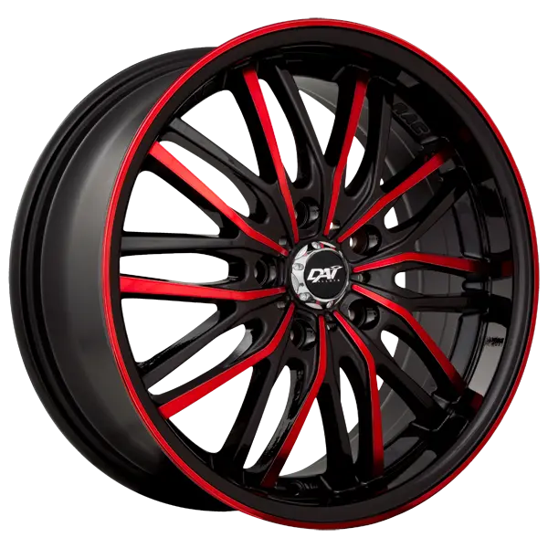 DAI Wheels Mephisto 17X7.5 5x114.3 45mm Gloss Black - Red Face - main product image
