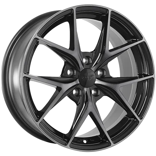 DAI Wheels Elegante 17X7.5 5x114.3 40mm Gloss Black - Machined Face - Smoked Cle - image principale du produit