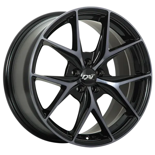 DAI Wheels Elegante 18X8.0 5x114.3 40mm Gloss Black - Machined Face - Smoked Cle - image principale du produit