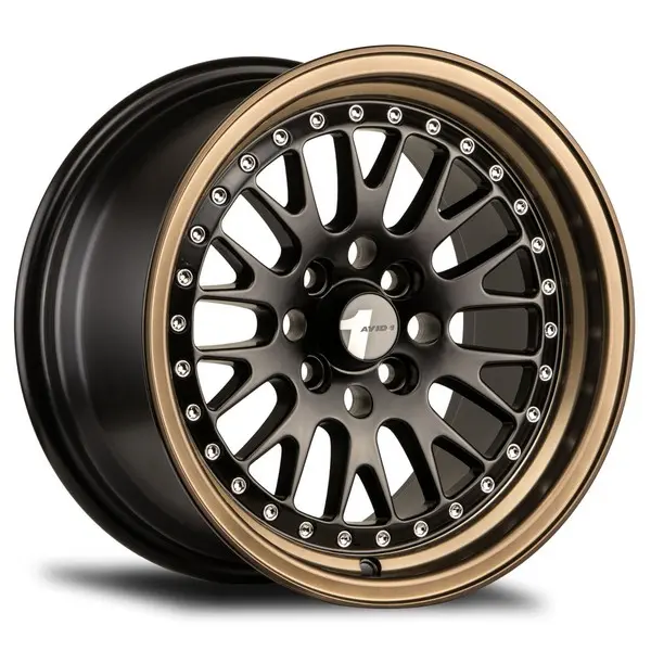Avid.1 AV-12 15X8 4X100 25mm Black With Bronze Lip - main product image