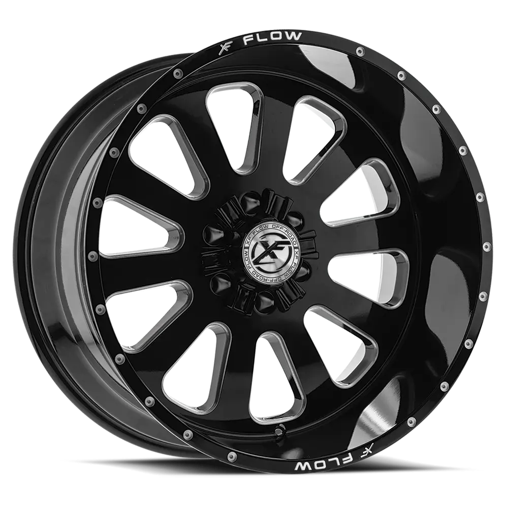 XFX FLOW XFX-302 22X12 8X165.1 / 8X170 ET -44mm Gloss Black & Milled