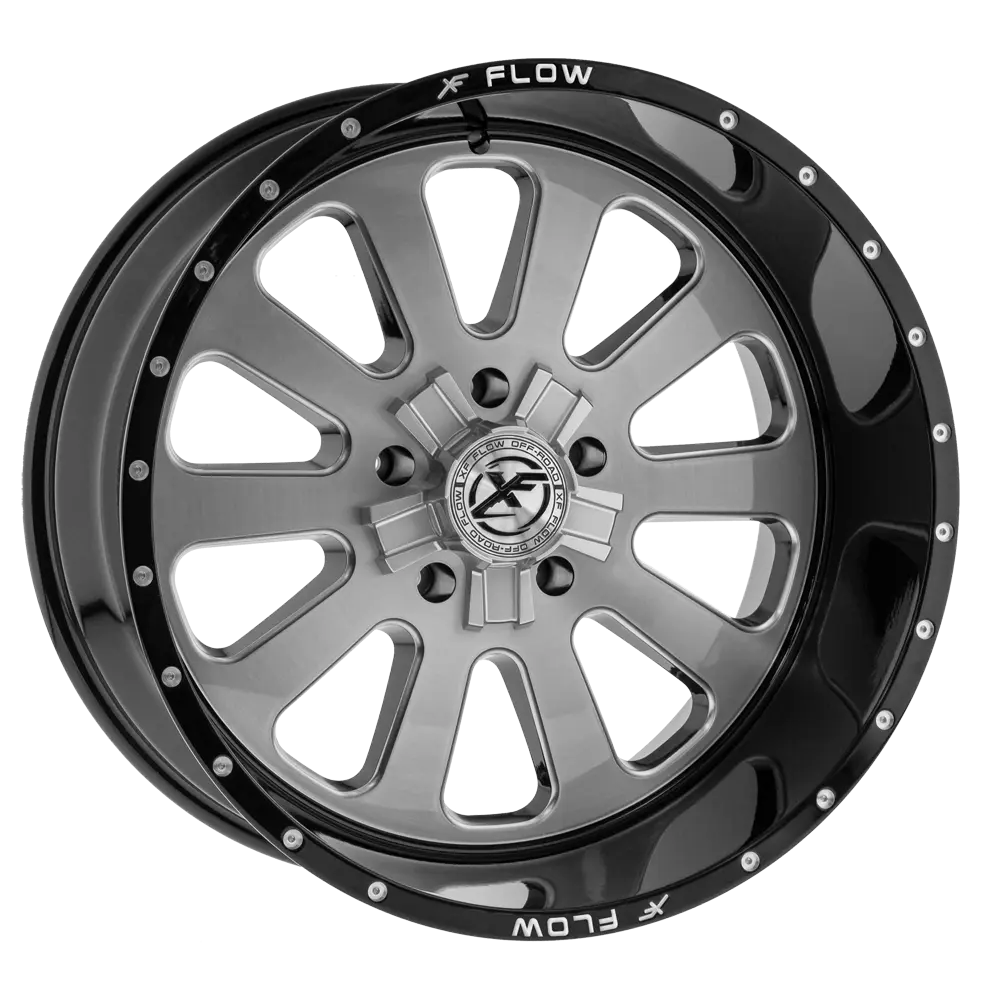 XFX FLOW XFX-302 24X12 5X127 / 5X139.7 ET -44mm Brushed & Milled With Black Lip