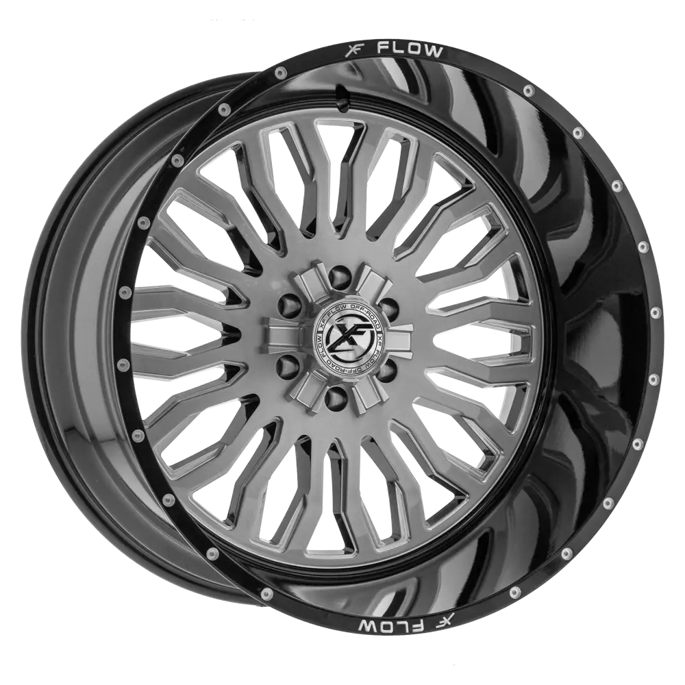 XFX FLOW XFX-305 24X14 5X127 / 5X139.7 ET -76mm Brushed & Milled With Black Lip
