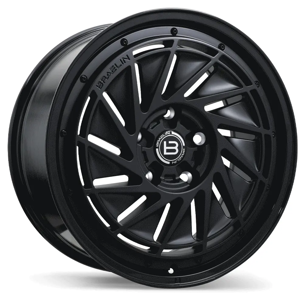Braelin BR16 19X8.5 5X128 ET 25mm Matte Black with Gloss Black Lip