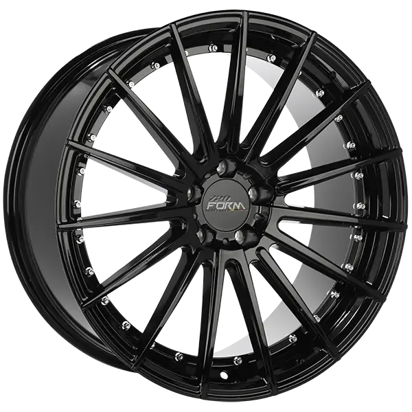 720Form RF3-V 20X9 5X112 ET 35mm Gloss Black - Chrome Inserts