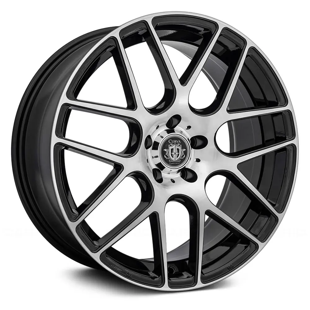 Curva Concepts C7 20X9.5 5X114.3 ET 40mm Gloss Black Machine Face