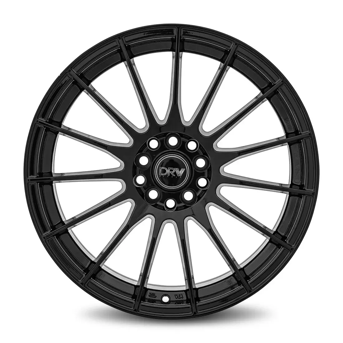 DRW D15 17X7 4X108 / 4X114.3 ET 40mm Gloss Black miniature 2