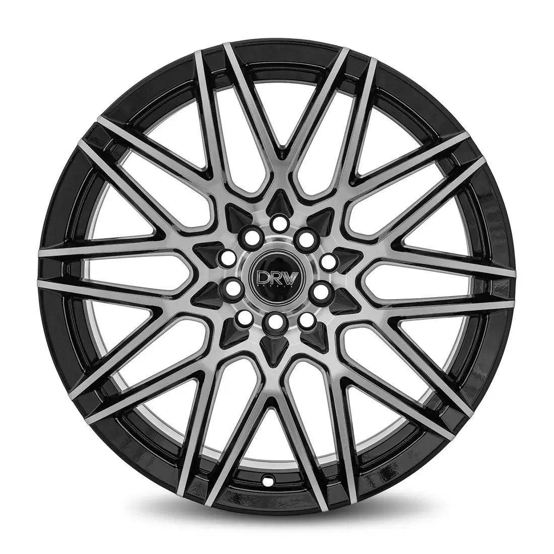 DRW D17 17X7 4X108 / 4X114.3 ET 40mm Gloss Black Machine Face miniature 2