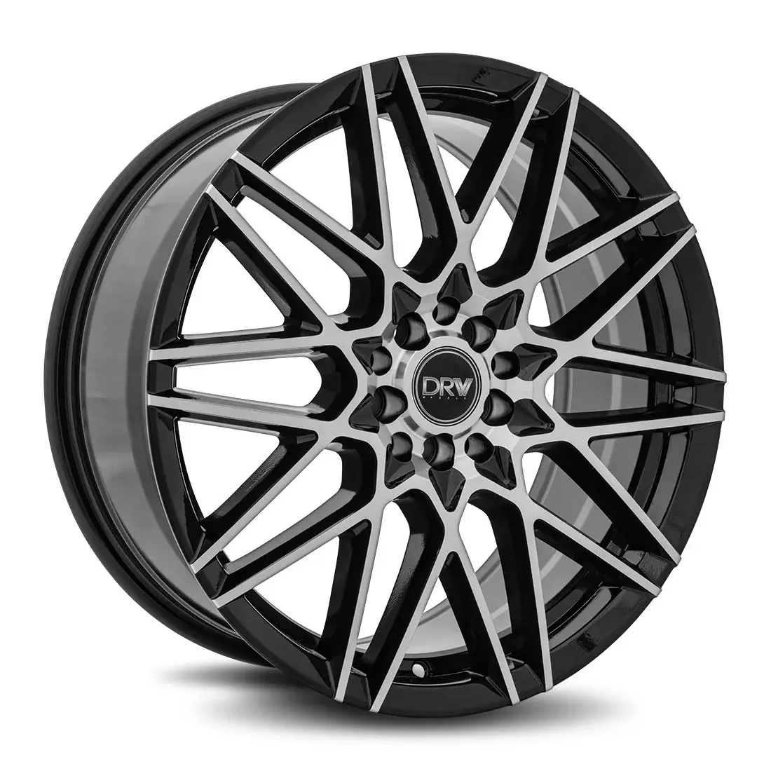 DRW D17 17X7 4X108 / 4X114.3 ET 40mm Gloss Black Machine Face