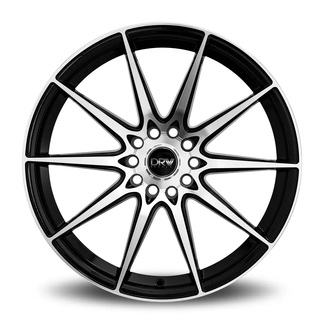 DRW D19 18X8 5X110 / 5X114.3 ET 38mm Gloss Black Machine Face thumbnail 2