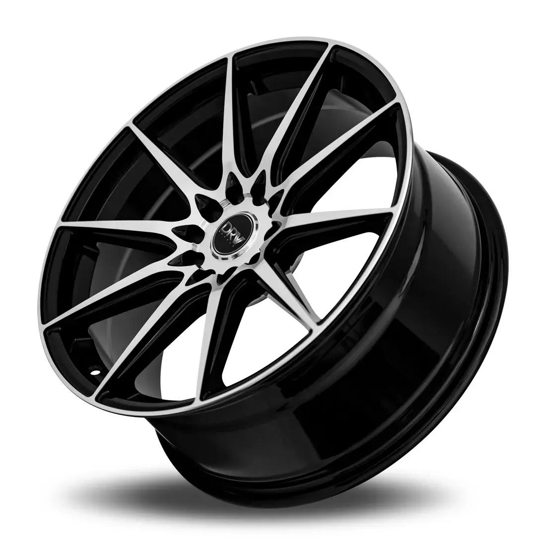 DRW D19 18X8 5X110 / 5X114.3 ET 38mm Gloss Black Machine Face thumbnail 3