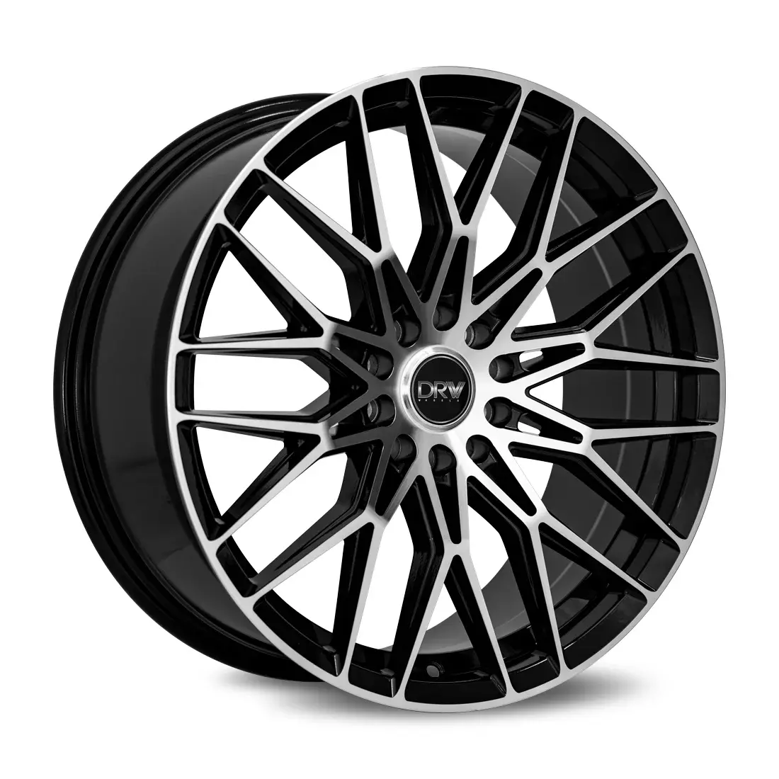 DRW D21 17X7.5 5X100 / 5X114.3 ET 38mm Gloss Black Machine Face