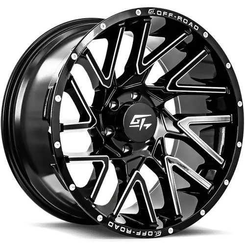 GT Offroad Aggression 20X9 8X180 ET 12mm Gloss Black Milled