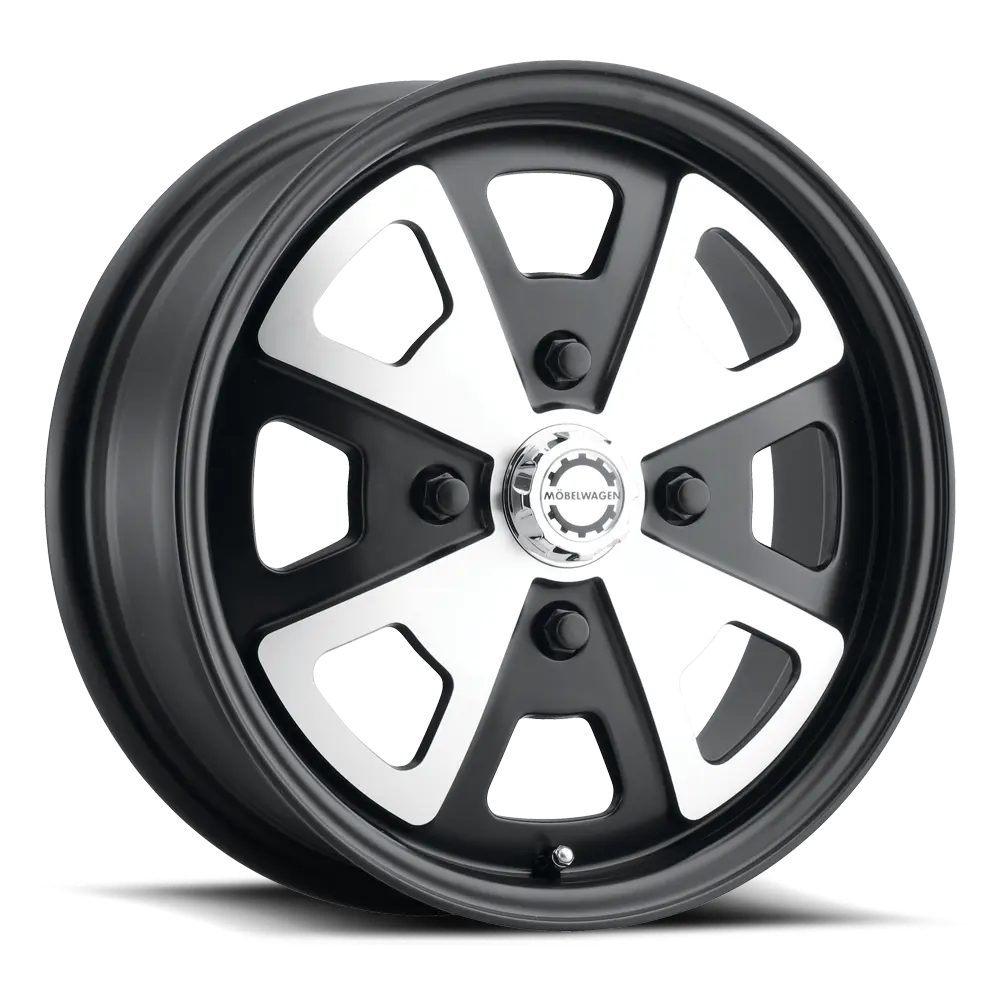 Mobelwagen 730M Schnell 15X5.5 4X130 ET 35mm Satin Black Machined Face