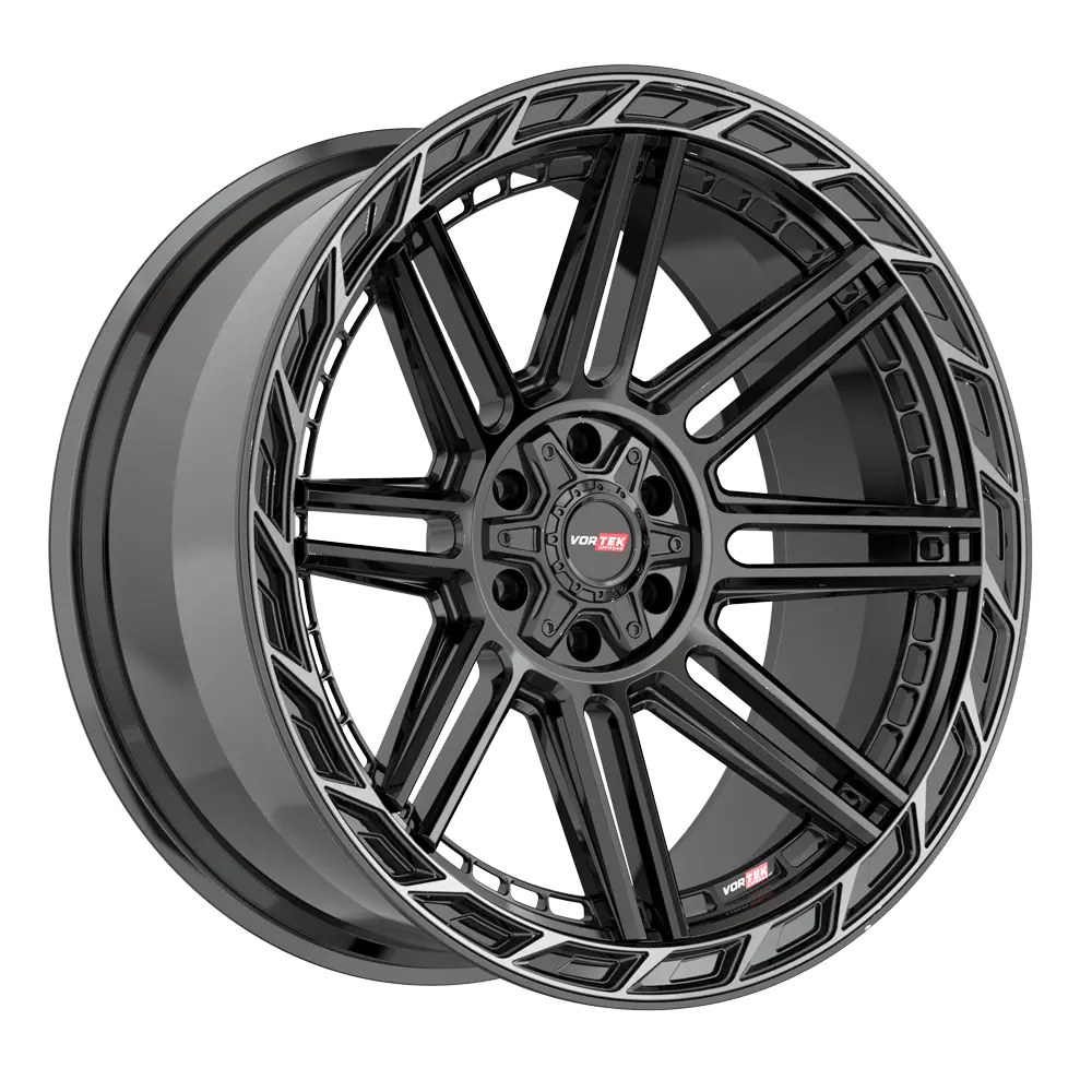 Vortek VRP-501 22X10 6X135 / 6X139.7 ET -18mm Black Diamond Cut Ring W/ Dark Tint