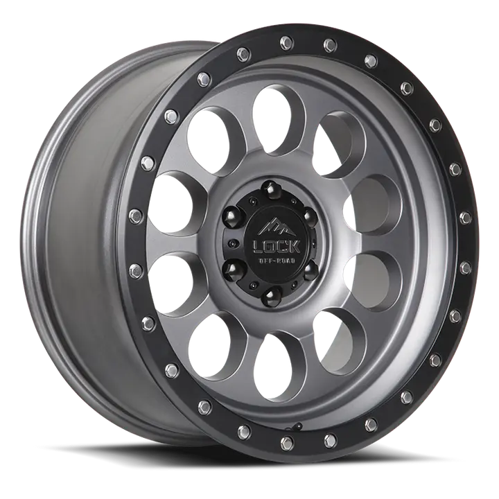Lock Off-Road Wheels 50CAL 20X9 6X139.7 ET -12mm Matte Grey With Black Ring