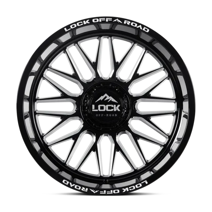 Lock Off-Road Wheels Apex 20X10 6X135 / 6X139.7 ET -18mm Gloss Black Milling thumbnail 2