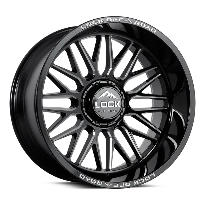Lock Off-Road Wheels Apex 20X10 5X127 / 5X139.7 ET -18mm Gloss Black Milling