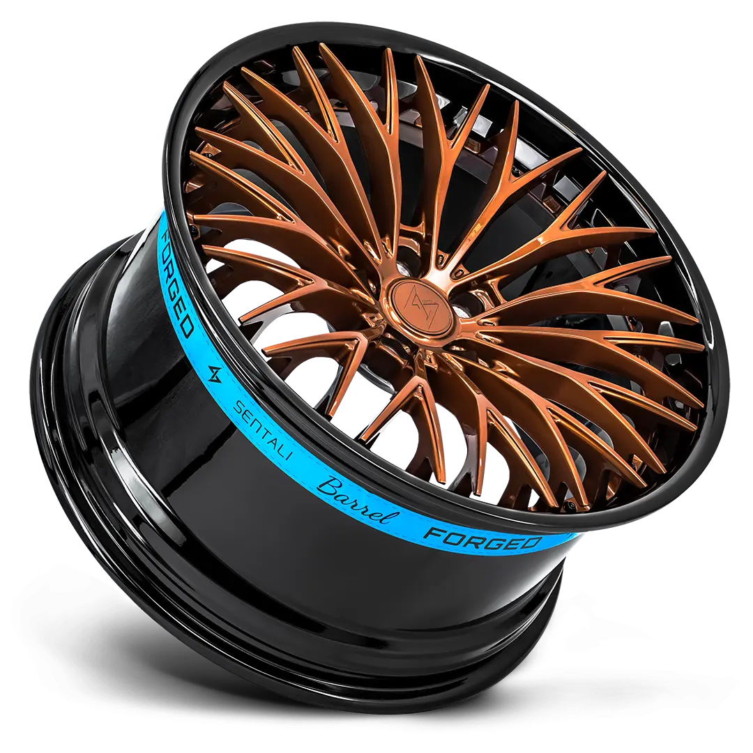 Sentali Barrel Forged SB1 19X9.5 5X112 ET 25mm Gloss Black Lip / Gloss Bronze Centre thumbnail 2