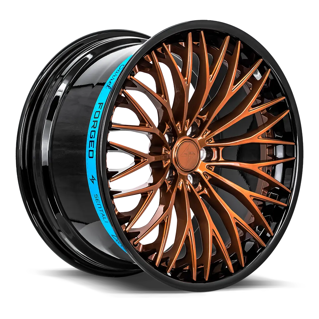 Sentali Barrel Forged SB1 19X9.5 5X112 ET 25mm Gloss Black Lip / Gloss Bronze Centre