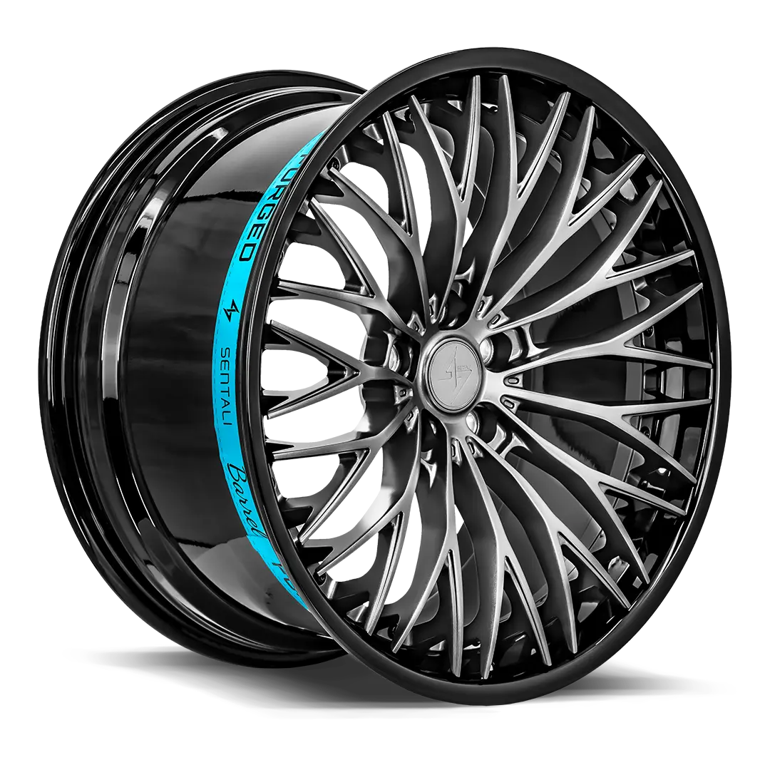 Sentali Barrel Forged SB1 19X9.5 5X112 ET 25mm Gloss Black Lip / Matte Gunmetal Centre