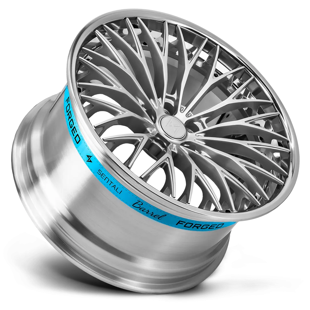 Sentali Barrel Forged SB1 22X10.5 5X112 ET 25mm Polished Lip / Hyper Silver Centre thumbnail 2