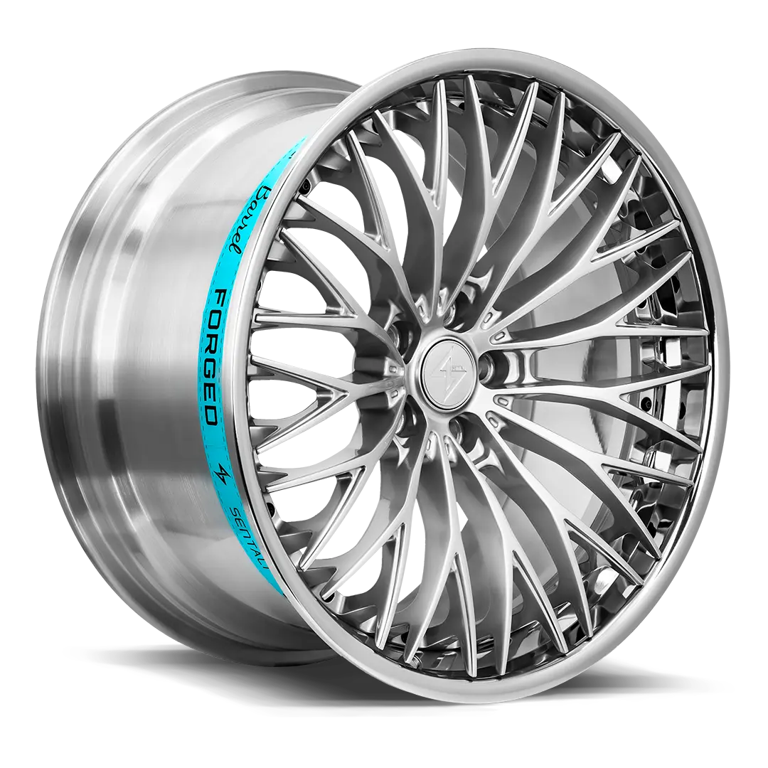 Sentali Barrel Forged SB1 19X9.5 5X112 ET 25mm Polished Lip / Hyper Silver Centre
