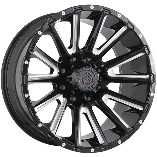Forged Wheels XR110 20X10 8X165.1 ET -19mm Gloss Black & Milled Edge - main product image