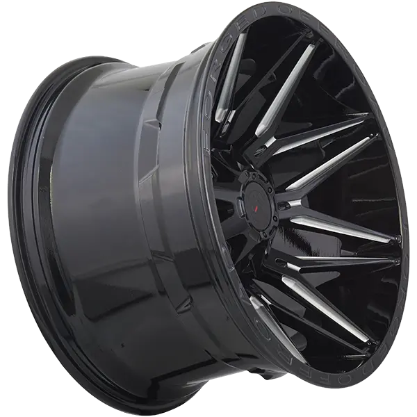 Forged Wheels XR111 20X10 6X135 / 6X139.7 ET -12mm Gloss Black & Milled Edge - image principale du produit