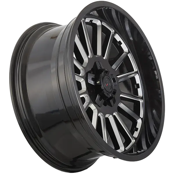 Forged Wheels XR12 20X10 5X127 / 5X139.7 ET -25mm Gloss Black & Milled Edge - image principale du produit