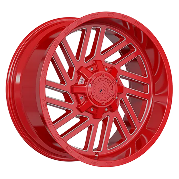 Forged Wheels XR107 20X10 6X135 / 6X139.7 ET -12mm Red & Milled Edge - main product image