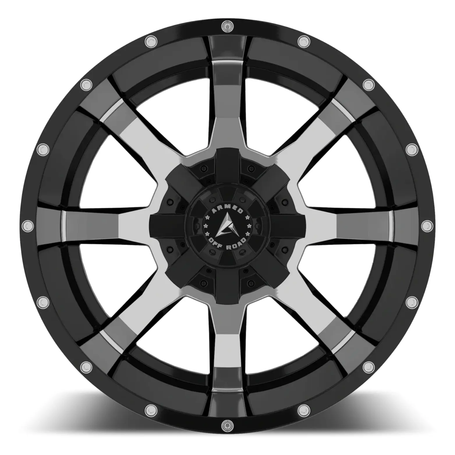 Armed Wheels Frontline 20X9 5X139.7 ET 12mm Gloss Black Machined miniature 2