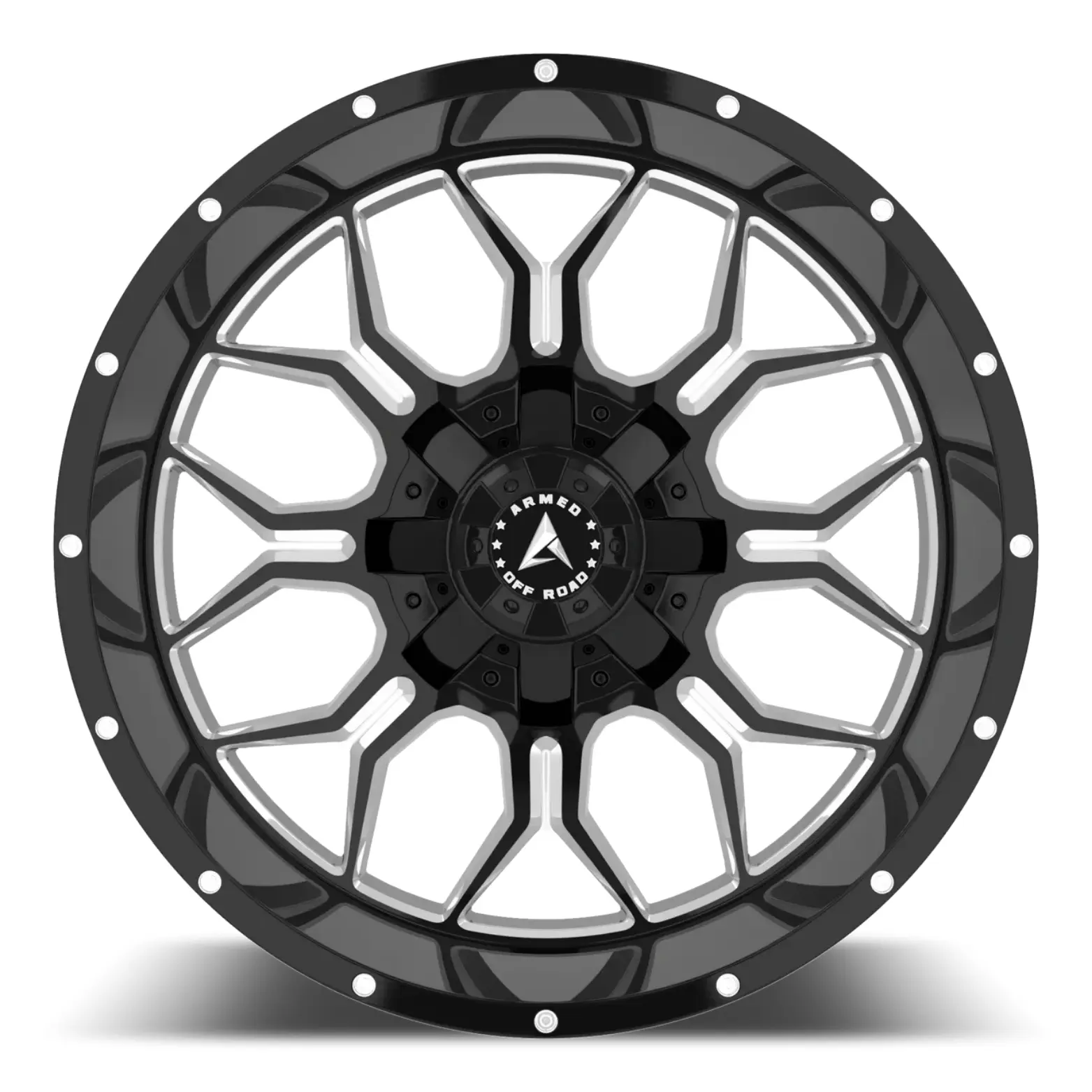 Armed Wheels Infantry 18X9 8X165.1 ET 0mm Gloss Black Milled thumbnail 2
