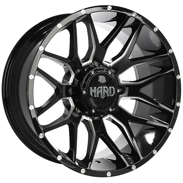 Ruffino HARD Mudder 20X10 8X170 ET -19mm Gloss Black - Milled Edge - image principale du produit