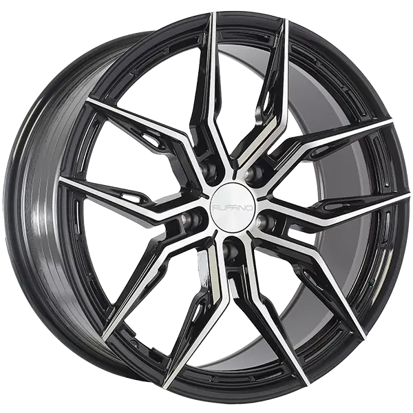 Ruffino Hard Eleganza 18X8.0 5X108 45mm Gloss Black - Machined Face - image principale du produit